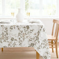 H.VERSAILTEX Linen Table Cloths Floral Printed Tablecloth Spill-Proof Waterproof Table Cover for Dining Buffet Feature Soft and Thick Fabric Wrinkle Free, 60 x 120 Inch, Retro Floral - Brown