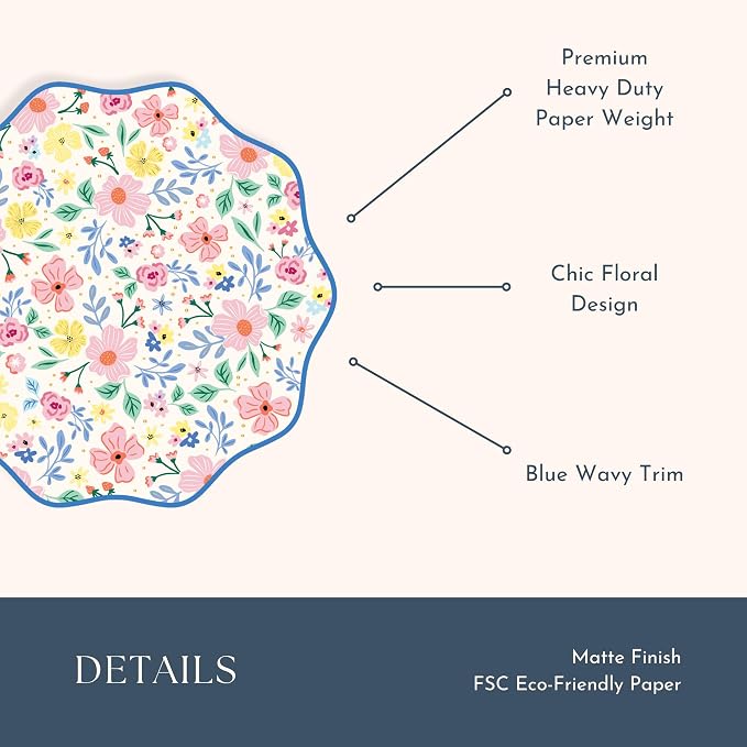 Bonjour Fête Multicolor Full Floral Dinner Plates, 10.75"D | Full floral pattern - Image 3