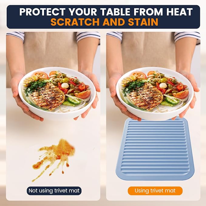 Silicone Trivet Mats 2 Heat Resistant Pot Holders Multipurpose Non-Slip Hot Pads - Image 5