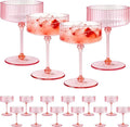 ZOMUIA Ribbed Coupe Glasses 16 Pcs, 10 oz Plastic Champagne Coupe Detachable by ZOMUIA