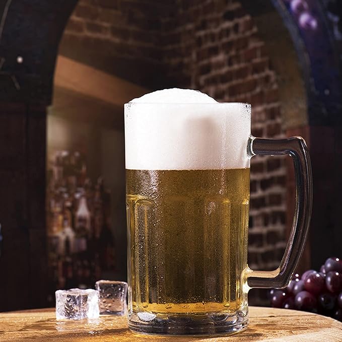 4 Pack Heavy Beer Mugs, Large Beer Glasses - Image 5