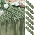 Cheesecloth Table Runner Sage Green 10FT Boho Gauze, 6 Pack | 120 Inch Cheese by Wokceer