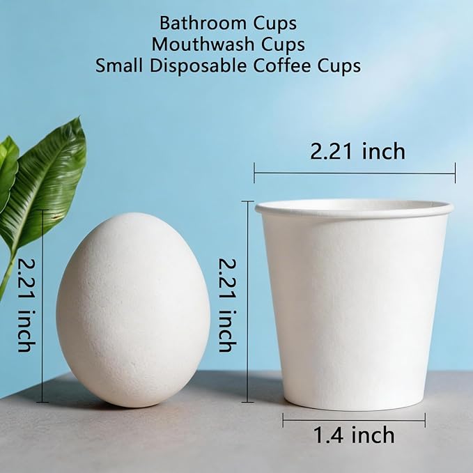 MOUMOULIFE Disposable Paper Coffee Cups 3 oz 1000 Count, Bathroom Cups - Image 3