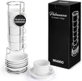 MIAMIO - 6 x 2.5 oz Stoneware Espresso Mug, Cup Set Modern - Palmanova by MIAMIO