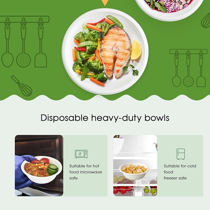 500 Pack 12 oz Paper Bowls Disposable, Compostable Bowls, Biodegradable - Image 4