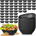 Gejoy 64 Pcs Unbreakable Cereal Reusable Wheat Straw Lightweight Bowls Microwave and Dishwasher Safe Soup Fiber Bowls for Kitchen Serving Salad Rice Snacks (Black)