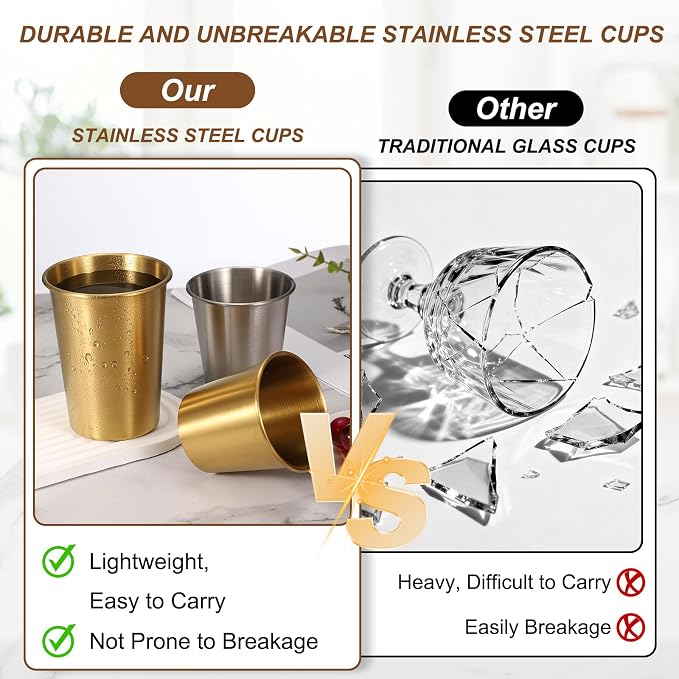 uxcell 2 Pcs Stainless Steel Cups, 12oz/350ml Metal Cups Double Wall Tumbler - Image 7