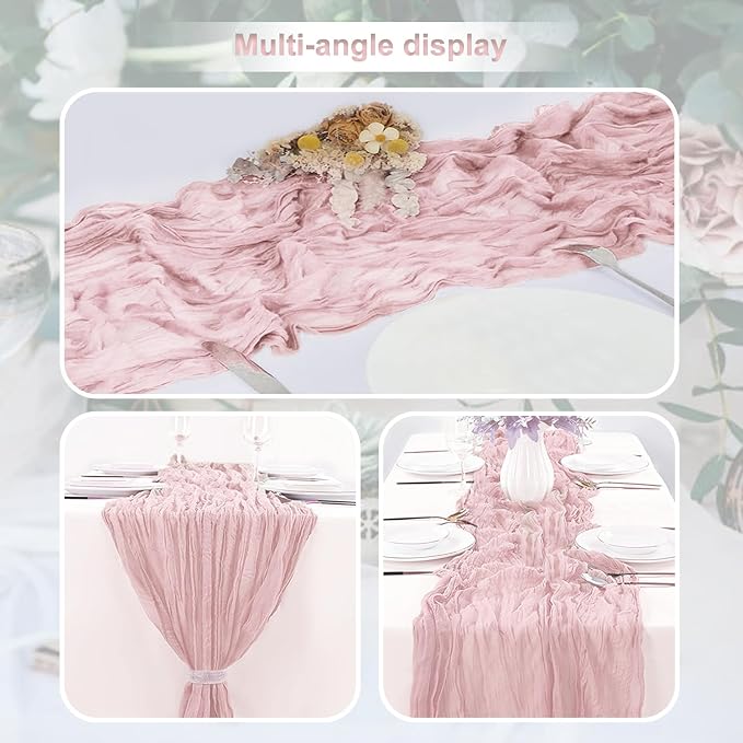 10 Pack Valentines Cheesecloth Table Runner 35x120 Inch 10Ft Rustic Gauze - Image 5