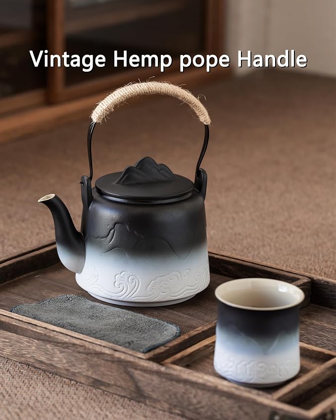 ZENS Ceramic Teapot with Infuser, 33.8oz Japanese Teapot - Image 2