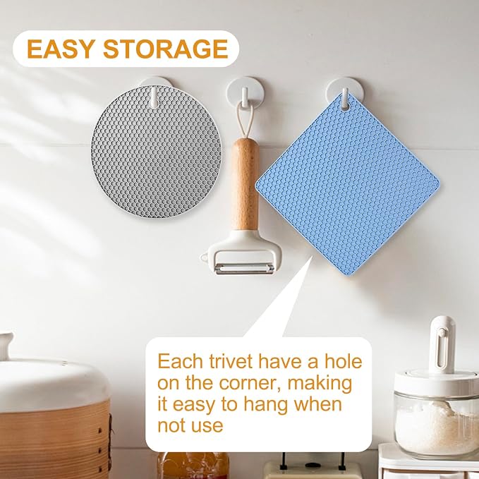 4 PCS Heat Resistant Silicone Trivet Mat - Image 7
