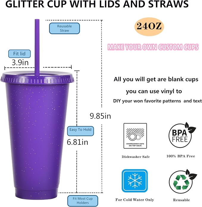 Suertestarry Tumbler with Straw and Lid, Water Bottle Iced Coffee Travel Mug Cup - Image 2