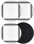 Black Gray Grid Coasters Set of 4, Absorbent Coasters by Unknown