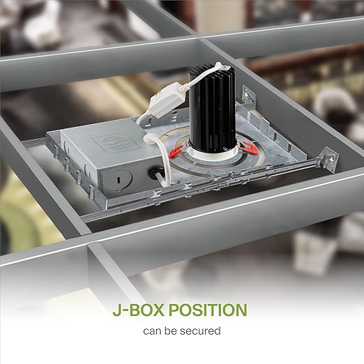 ASD New Construction Mounting Plate with Round Holes - 3/4/6 Inch Adjustable LED Recessed Lighting Housing with Extendable Hanger Bars, Shallow Wafer Light Bracket, Mounting Kit with Notches, 6 Pack