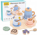 Wooden Blue Tea Set Toys by Unknown