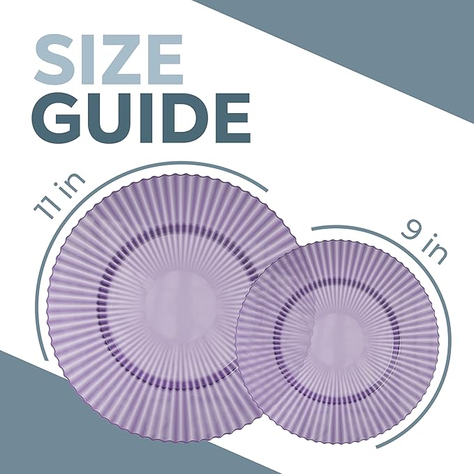 Exquisite 80 Piece Plastic Disposable Plates Set For 40 Guests I 40 X 9 Inch & 40 X 11 Inch Disposable Plastic Plates | Color: Purple | Great for Weddings Parties And Formal Occasions