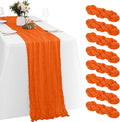 8 Pack Orange Cheesecloth Table Runners 20x120 Inch Gauze Table Runner 10FT by Yorcari