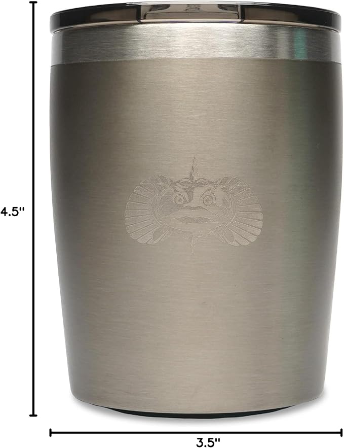 Toadfish Non-tipping 10oz Double Wall Insulated Stainless Steel Rocks Tumbler w/ East Slide Lid - Graphite