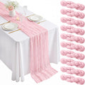10 Pack Pink Table Runner 10FT Gauze Cheesecloth Table Runner | 21x120 Inch by Dugpit