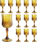 12Pack Plastic Wine Glasses, 7oz Vintage Goblets by LEYIQU