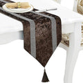 Fancy Brown Table Runner, Ombre Velvet, Modern Style by Jiino