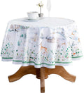 Maison d' Hermine Table Cloth Round Table 100% Cotton 63 Inches Fall Tablecloth Reusable Everyday Use for Thanksgiving Christmas Decorations Dining Farmhouse Party (Snowy World)
