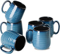 HASENSE Porcelain Coffee Mugs Set of 6, 15 Ounce Large Ceramic Coffee Cups Set by Hasense