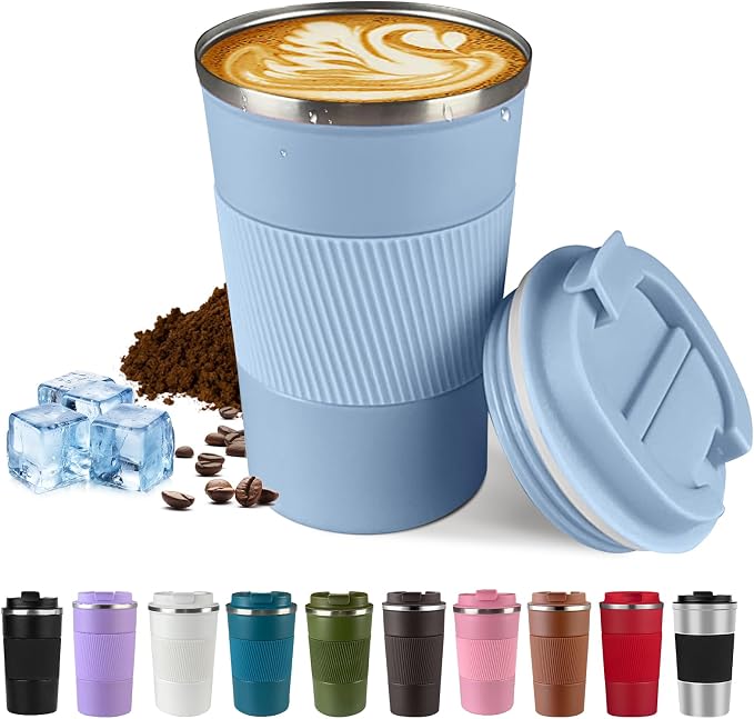 Vacuum Insulated Stainless Steel Travel Coffee Mug, Leak Proof Cup by SPLMIFA