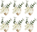 Handmade Floral Napkin Rings, Hydrangea & Eucalyptus Leaf Spring Decoration by Unknown