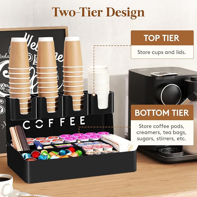 Lifewit 2-tier Coffee Station Organizer Caddy - Image 4