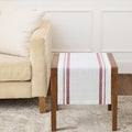 Solino Home 100% Linen Table Runner, 14 x 36 in, Burgundy and White Striped | by SolinoHome