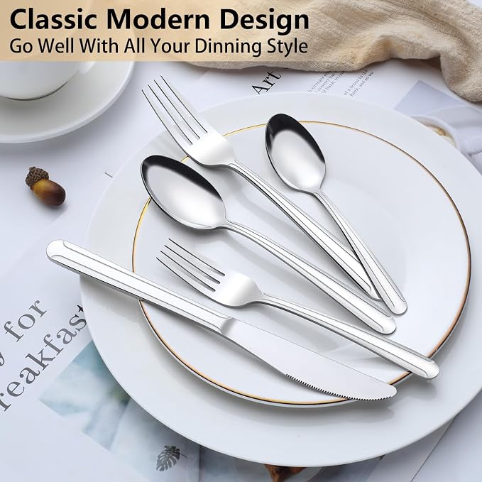 Pleafind 60-Pcs Silverware Set Service - Image 6