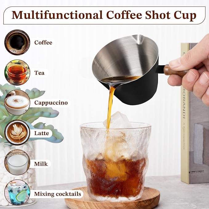 Amrules Espresso Cup, 6.8 oz/200 ml Stainless Steel Coffee Shot Measuring Cup - Image 6