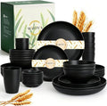 Wheat Straw Dinnerware Sets 40PCS, Microwave Safe Dinnerware Sets, Dinner by WROVA