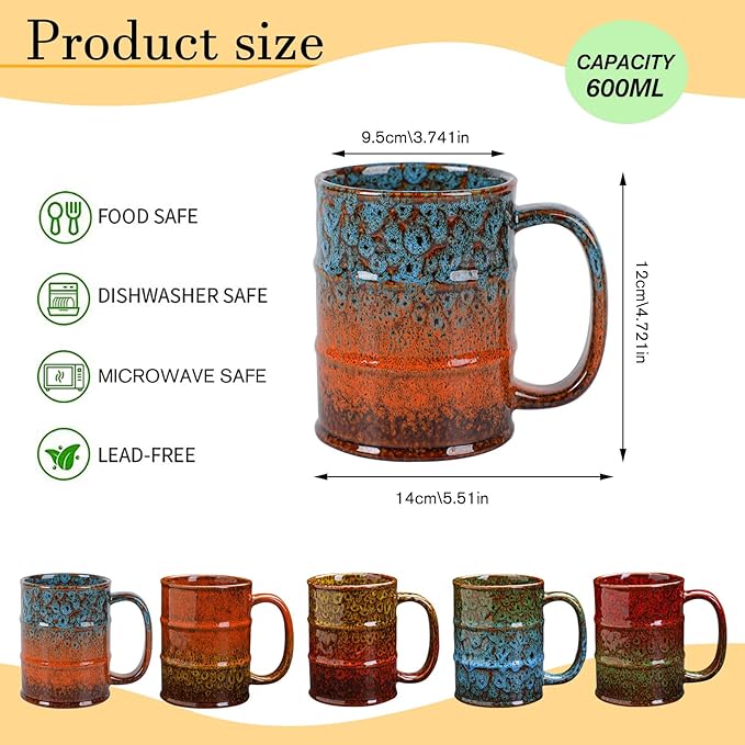 Coffee Mug, 20 Oz Coffee Cups Ceramic Tea Cup Large Coffee Mug - Image 3