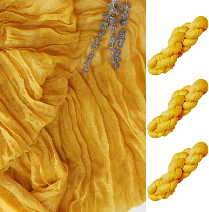 3Pcs Yellow Cheesecloth Table Runner Wedding Baby Shower Home Decor | 35x120 by FEXIA