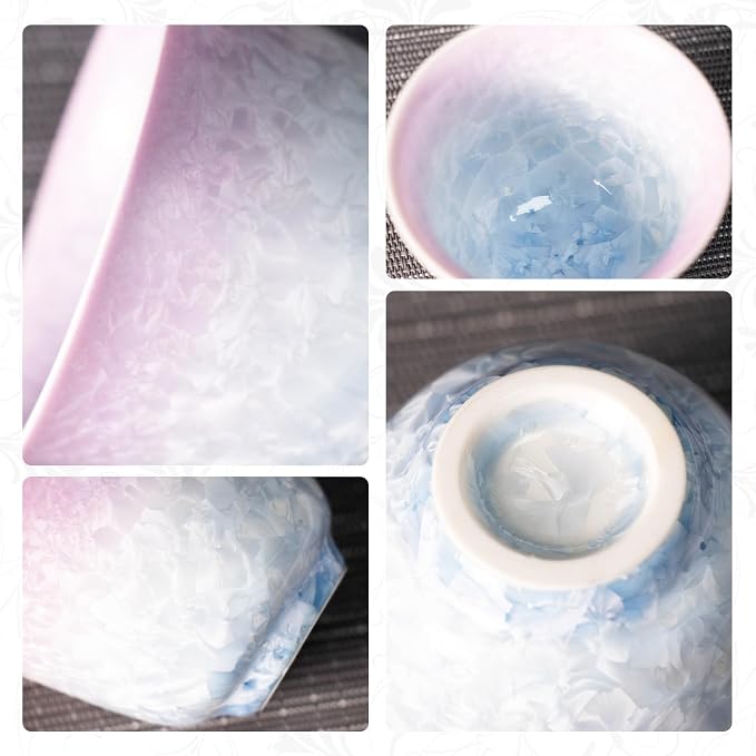 KAMMAK Japanese Tea Cups, 3.4 Oz Small Handmade Ceramic Teacups, Loose Leaf and - Image 4