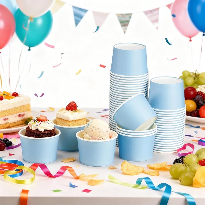 Jingmore Paper Ice Cream Cups 9oz Colored Disposable Dessert Bowls - Image 7