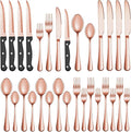 36 Pcs Rose Gold Silverware Set by MUTNITT
