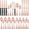 48 Pcs Rose Gold Silverware Set by MUTNITT