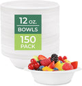 Freshware Paper Bowls - Disposable 12 oz. Soup Bowl, 150-Pack Biodegradable Sugarcane Fiber Serving Bowls - Heavy Duty Bagasse for Hot Food Plates - Microwave & Freezer Safe, Stackable Dinnerware