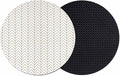 Simple Line White Coasters Set of 2, Non-Slip Cup Coaster Mat by PIEPLE
