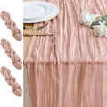 Cheesecloth Table Runner 10FT 3Pcs Dusty Pink Boho Gauze Sheer Runners | Cheese by Xiomot