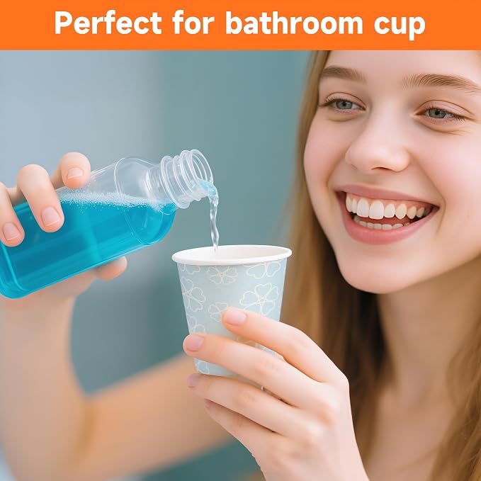 METAPRINT 100 Pack 3 oz Bathroom Cups, Disposable Paper Cups - Image 6