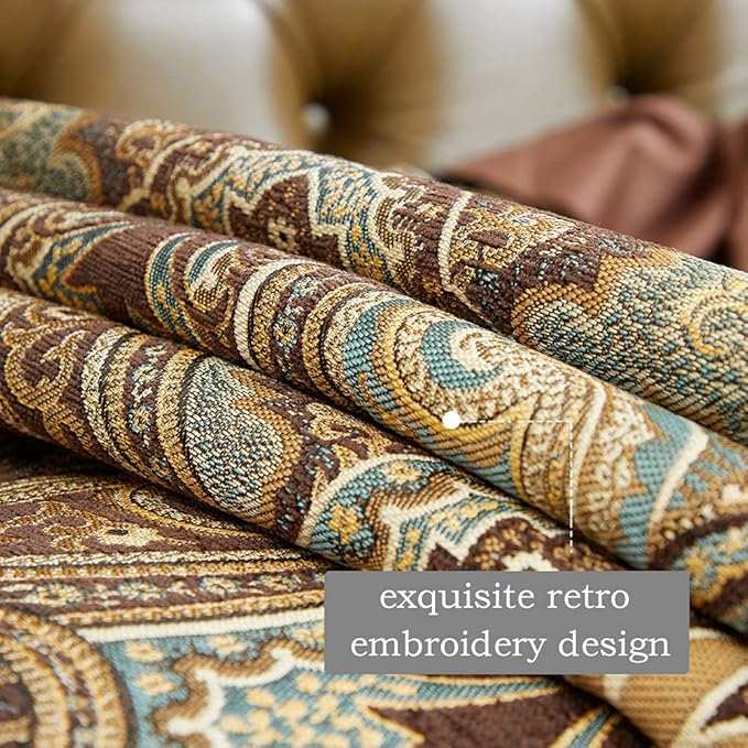 Luxury Retro placemats for Dinner Table Set of 6,Machine Washable Fabric Placemats Non-Slip Heat Resistant Indoor Dining Table mats placemats (Coffee, Set of 6)