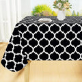 Smiry Rectangle Table Cloth, Waterproof Vinyl Tablecloth with Flannel Backing for Rectangle Tables, Wipeable Spillproof Plastic Tablecloths for Dining, Camping, Indoor and Outdoor (54"x108", Black)