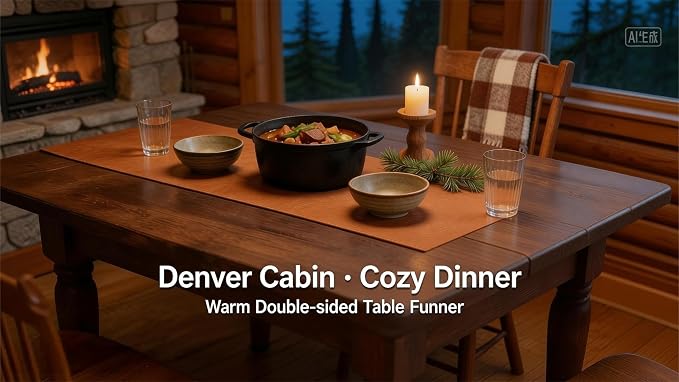 Double-Sided Faux Leather Table Runner, Waterproof Heat Resistant Non-Slip - Image 6
