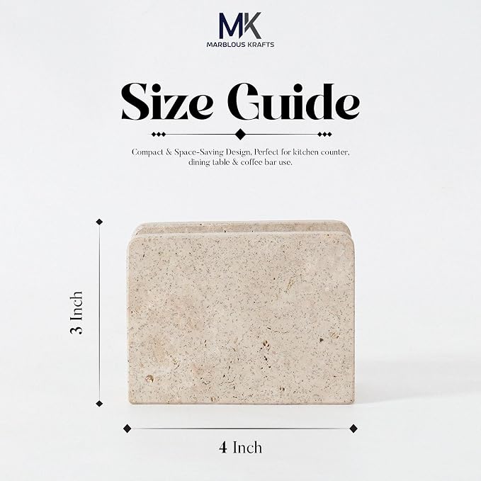 Travertine Mini Napkin Holder 3" x 4" Inch Serviette Holder - Image 3