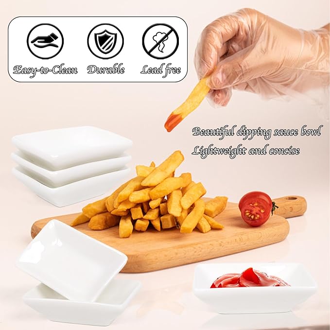 Ceramic Soy Sauce Dish, 6pcs Sushi Dipping Sauce Bowls Dipping Sauce Cups Soy Sauce Dish, Ceramic Dipping Sauce Cups Dipping Bowls For Sauce, Side Dish, Condiments, Sushi