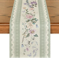 Artoid Mode Green Printed Lace Floral 210 GSM Spring Table Runner, Seasonal by ArtoidMode