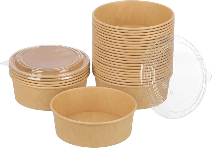 100 Pack 38 oz Disposable Bowls by GHEIR